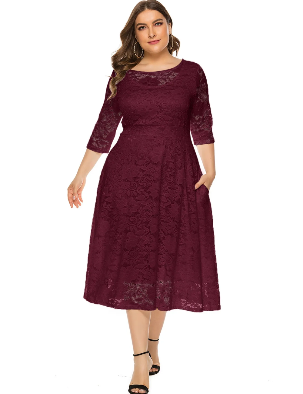 Lorena | Damen Elegant Kleid | Midi