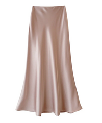 Lilli | Damen Elegantes Maxirock | Schwarz in Rosa