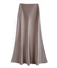 Lilli | Damen Elegantes Maxirock | Schwarz in Beige