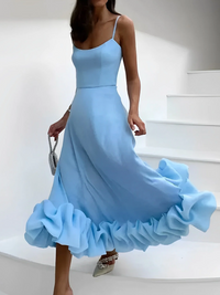 Valda | Damen Festliche Kleid | Midi in Blau