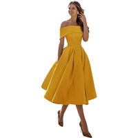 Avy | Damen Elegant Partykleid | Midi in Gelb