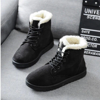Catrin | Damen Winter Schneestiefel | Flach in Schwarz