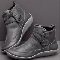 Cleo | Damen Flach Stiefeletten | Elegant in Grau