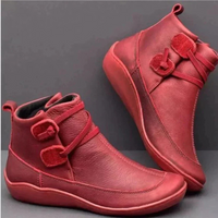 Cleo | Damen Flach Stiefeletten | Elegant in Rot