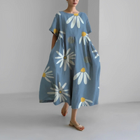 Damen Geblümtes Mutterschaft Sommerkleid | Midi in Blau