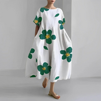 Damen Geblümtes Mutterschaft Sommerkleid | Midi in Grün Blumen