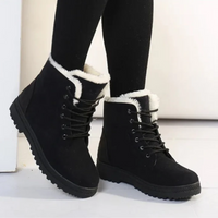 Sarina | Damen Gefüttert Schneestiefel | Winterstiefel in Schwarz