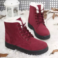 Sarina | Damen Gefüttert Schneestiefel | Winterstiefel in Rot