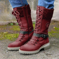 Jasmine | Damen Schwarz Stiefel | Elegant in Rot