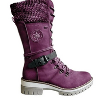 Jasmine | Damen Schwarz Stiefel | Elegant in Violett