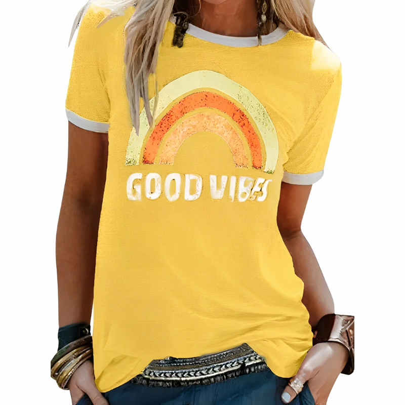 Damen Good-Vibes-T-Shirt | Kurzarm