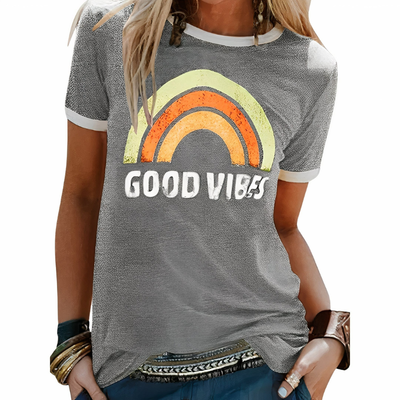 Damen Good-Vibes-T-Shirt | Kurzarm