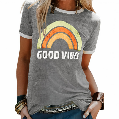 Damen Good-Vibes-T-Shirt | Kurzarm