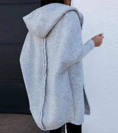 Victoria | Damen Lange Strickjacke | Mit Kapuze