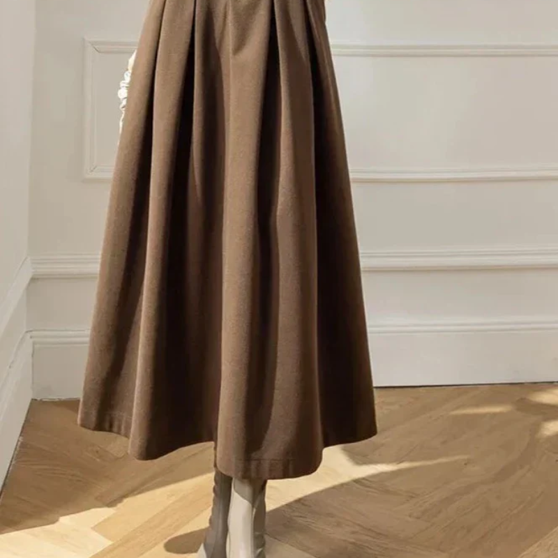 Dora | Damen Lange Faltenrock | Elegant