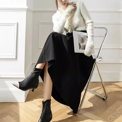 Dora | Damen Lange Faltenrock | Elegant