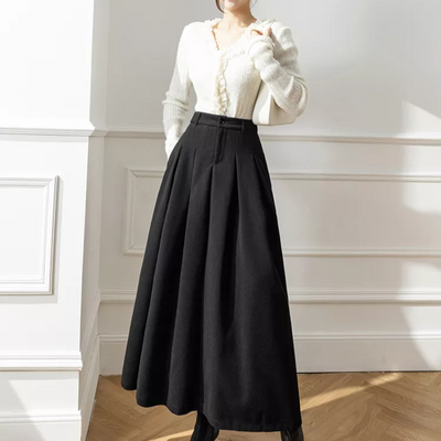 Dora | Damen Lange Faltenrock | Elegant