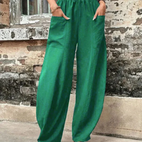 Evi | Damen High-Waist Hose | Loose Fit in Grün