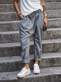 Nadine | Damen Baggy Hosen | Weit in Grau