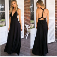 Eleanor | Damen Hochzeitsgast Kleid | Maxi in Schwarz