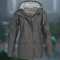 Omaira | Damen Leichte Regenjacke | Wasserdichte in Grau