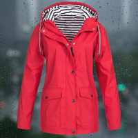 Omaira | Damen Leichte Regenjacke | Wasserdichte in Rot