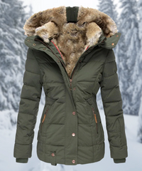 Yara | Damen Lange Winterjacke | Daunenjacke in Grün