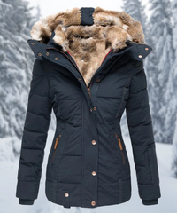 Yara | Damen Lange Winterjacke | Daunenjacke in Blau