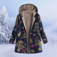 Helga | Damen Warme Winterjacke | Kapuze Mantel in Dunkelblau