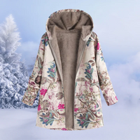 Helga | Damen Warme Winterjacke | Kapuze Mantel in Rosenrot