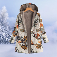 Helga | Damen Warme Winterjacke | Kapuze Mantel in Orange