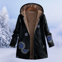 Helga | Damen Warme Winterjacke | Kapuze Mantel in Schwarz