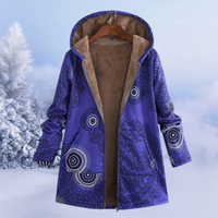 Helga | Damen Warme Winterjacke | Kapuze Mantel in Blau