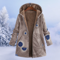 Helga | Damen Warme Winterjacke | Kapuze Mantel in Khaki