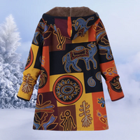 Helga | Damen Warme Winterjacke | Kapuze Mantel in Mehrfarbig