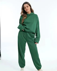 Jenell | Damen Jogginganzug | Zweiteiler Set in Schwarz-grün