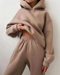 Jenell | Damen Jogginganzug | Zweiteiler Set in Braun