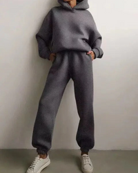 Jenell | Damen Jogginganzug | Zweiteiler Set in Dunkelgrau