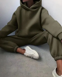 Jenell | Damen Jogginganzug | Zweiteiler Set in Militärgrün