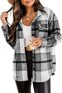 Una | Damen Karierte Strickjacke | Blau in Gray
