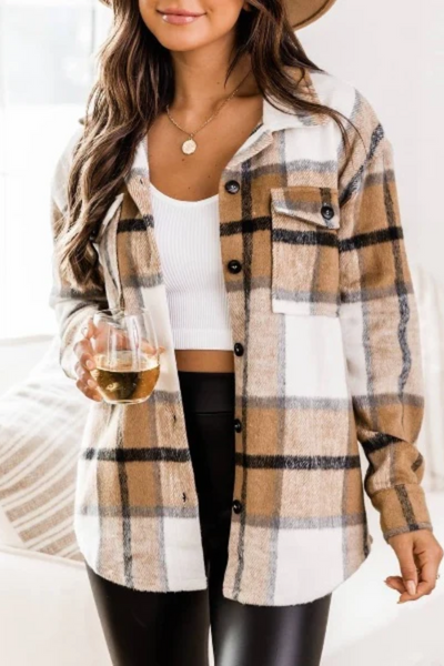 Una | Damen Karierte Strickjacke | Blau