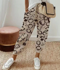 Mia | Damen Bequeme Weite Hosen | Lockere in Kartendruck