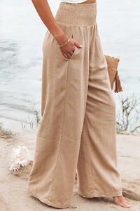 Leni | Damen Weite Hosen | Bequem in Khaki