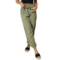 Emma | Damen Bequeme Weite Hosen | Elegant in Grün