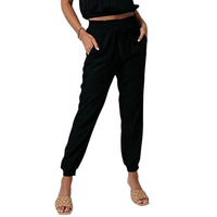 Emma | Damen Bequeme Weite Hosen | Elegant in Schwarz