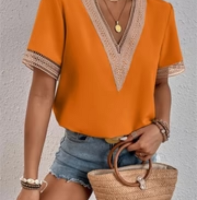 Malin | Damen Kurzarm Bluse | Modern