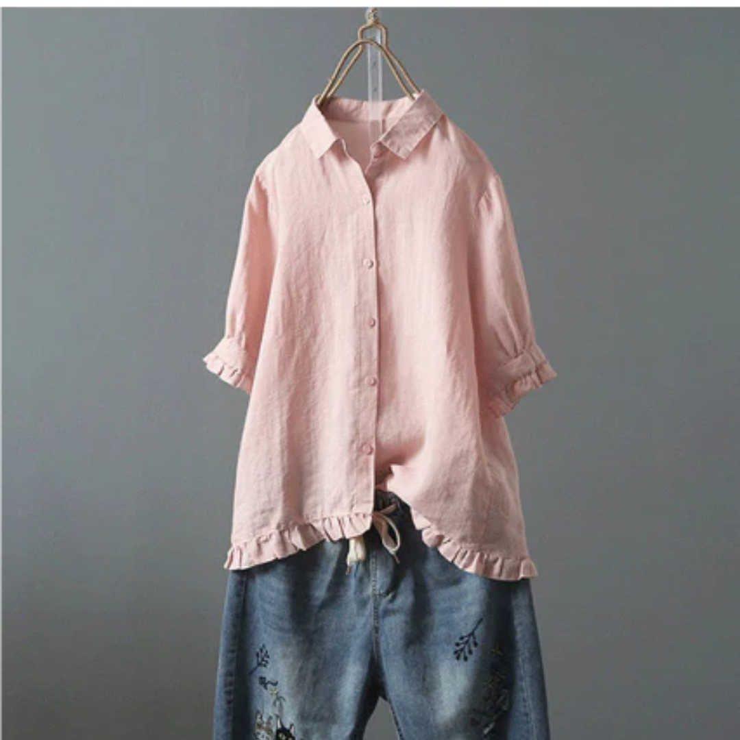 Priska | Damen Kurzarm Bluse | Festliche