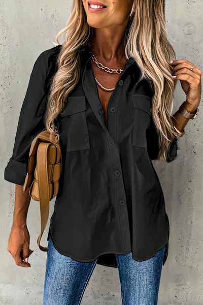 Damen lässige luftige Bluse | Langarm