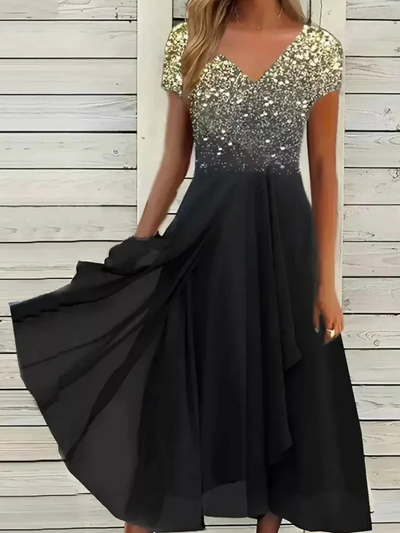 Damen lässiges Vintage-Blumenkleid | Midi