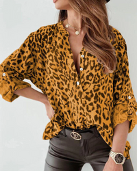 Yvonna | Damen Langarm Bluse | Ausgefallene in Gelb
